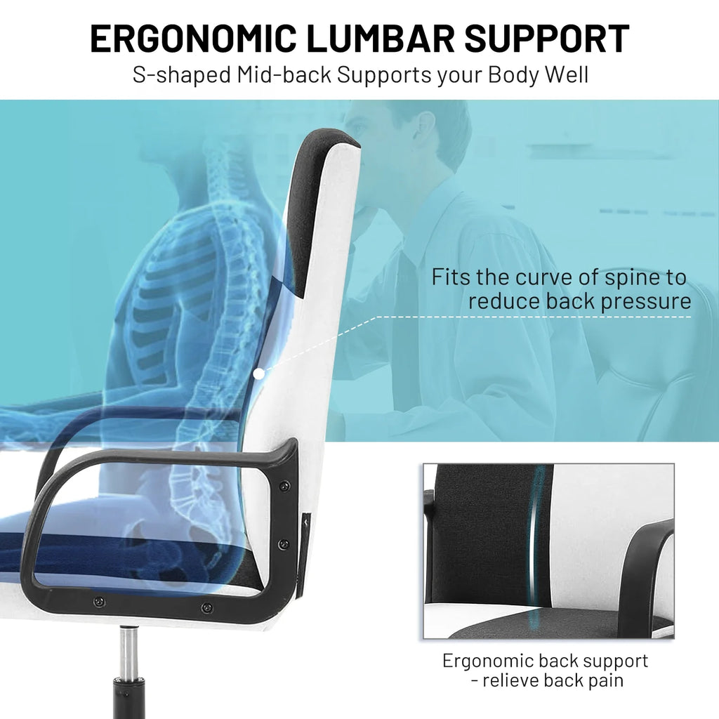 White and Black Checkerboard Pattern Office Chair E675935