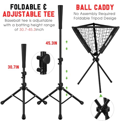 7x7' Baseball & Softball Net with Strike Zone, Tee, Ball Caddy L83003