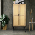 59'' Tall Rustic Storage Cabinet with Shelf Rattan M272352
