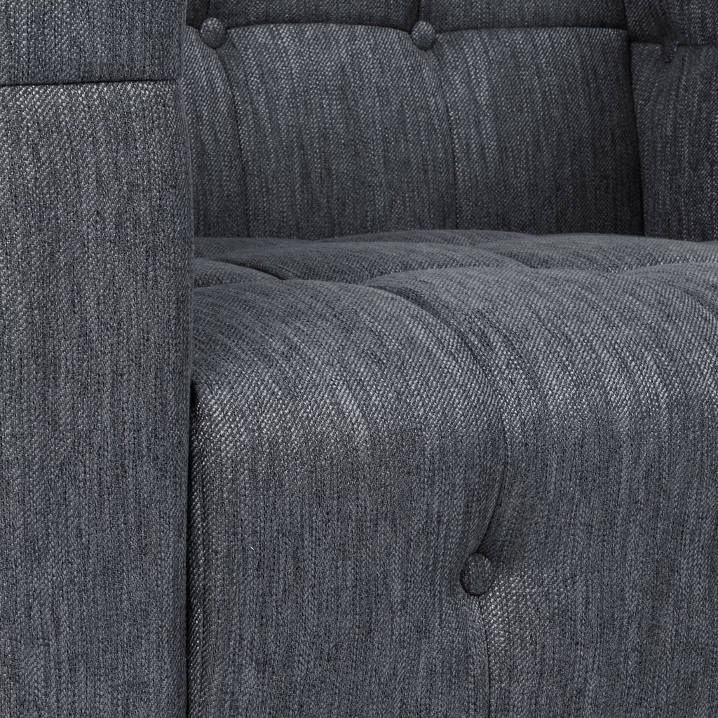 Charcoal and Brown Fabric 5-Seater Living Room Set E620661
