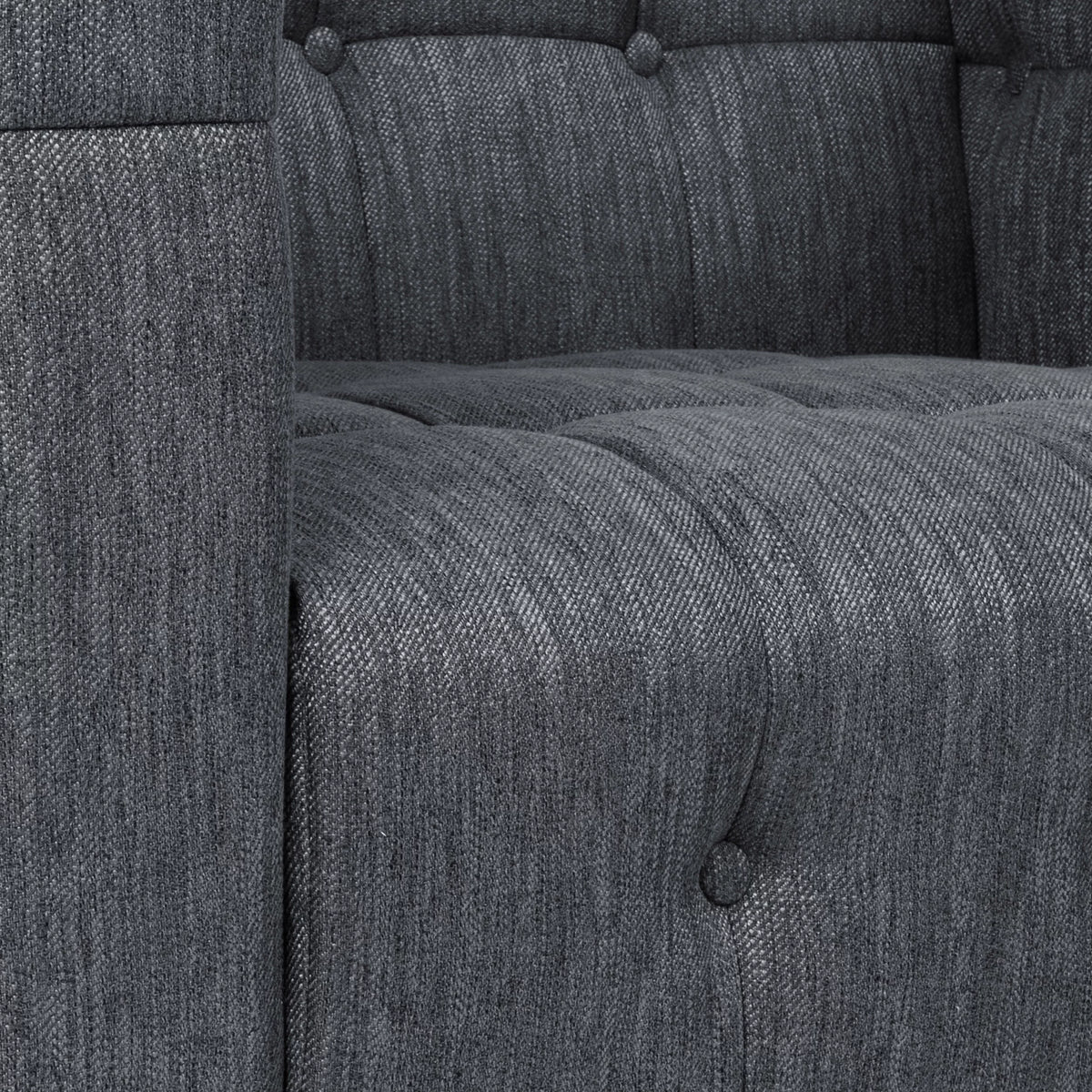 Charcoal and Brown Fabric 5-Seater Living Room Set E620661