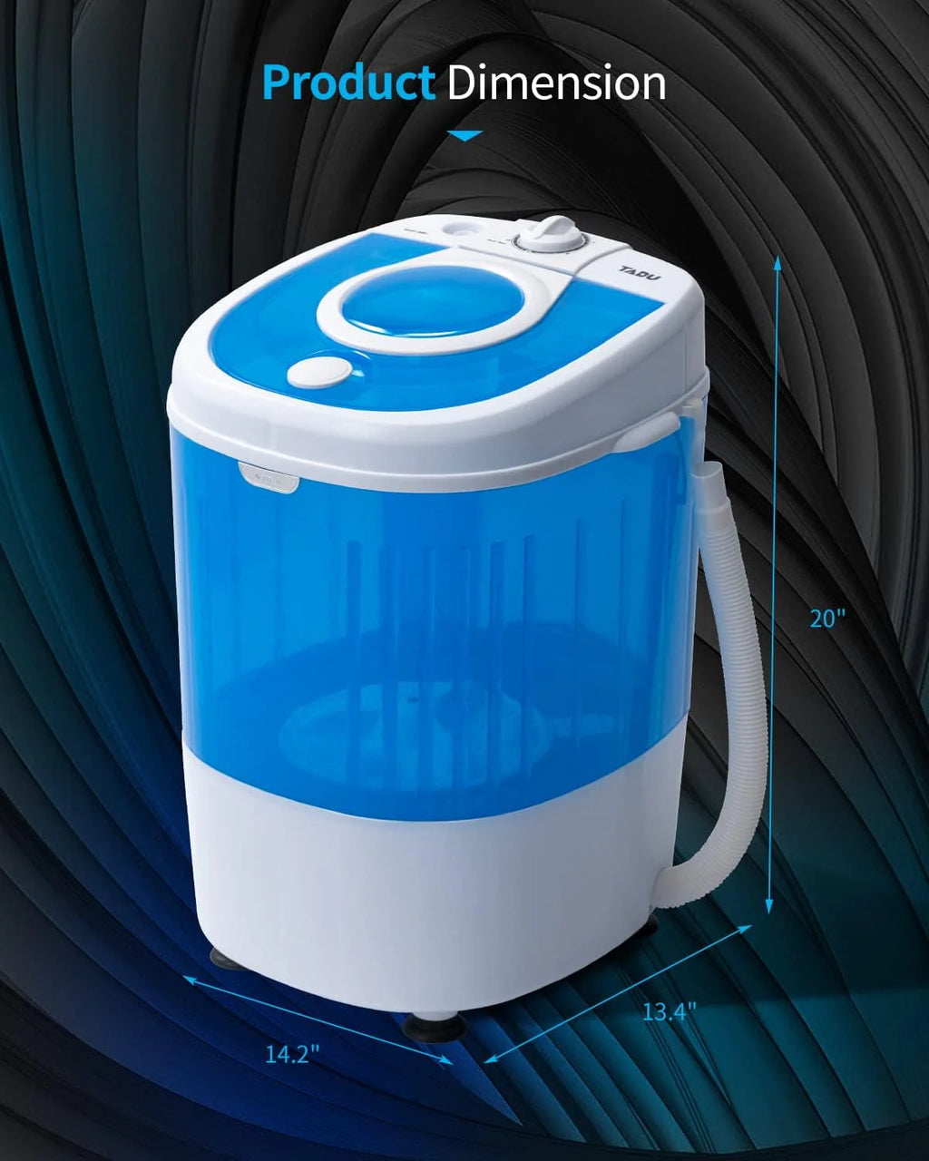 7.7lbs Mini Portable Washing Machine with Spiner Basket, Timer Control and Drain Hose, White E574