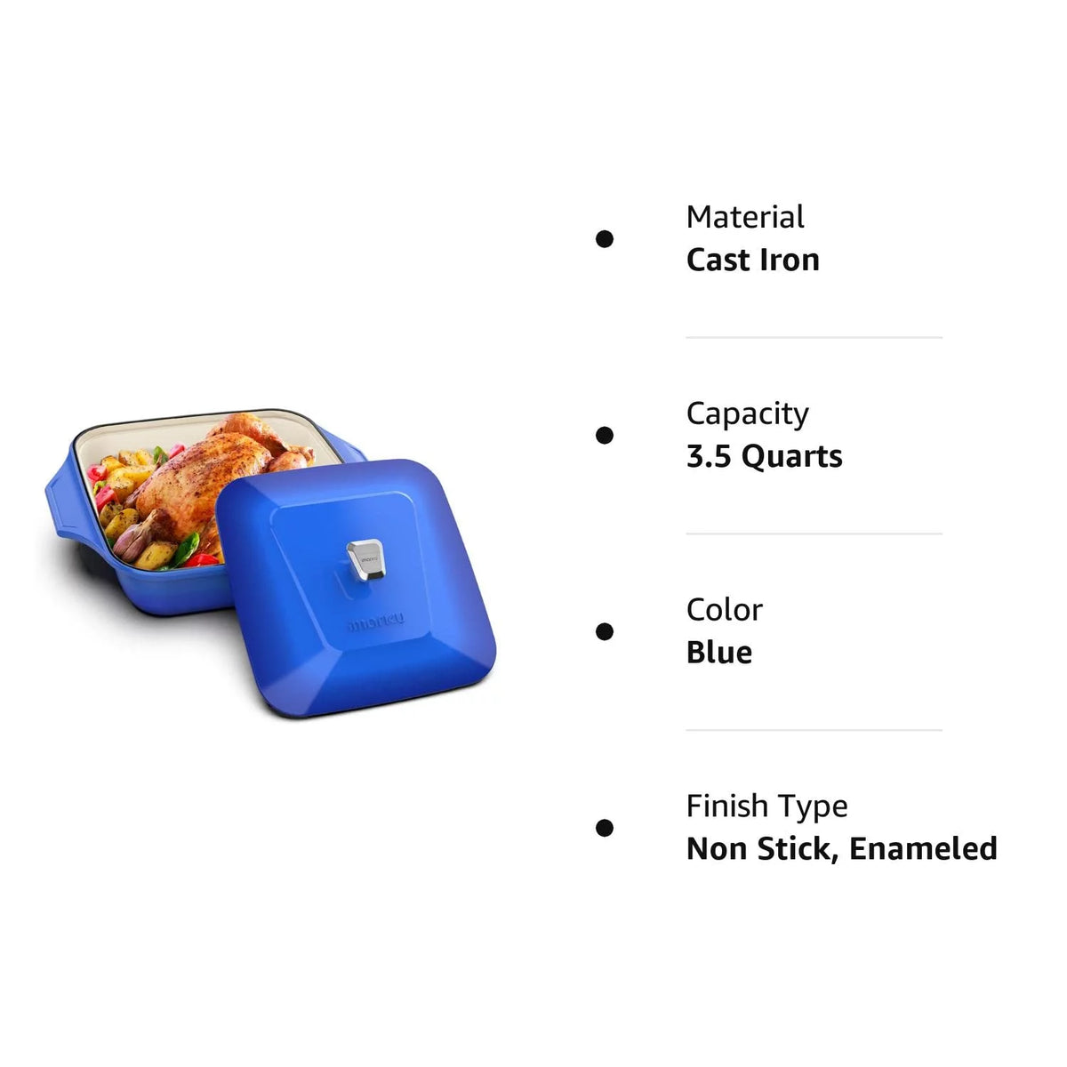 3.5-Quart Blue Enameled Cast Iron Dutch Oven with Lid B248010