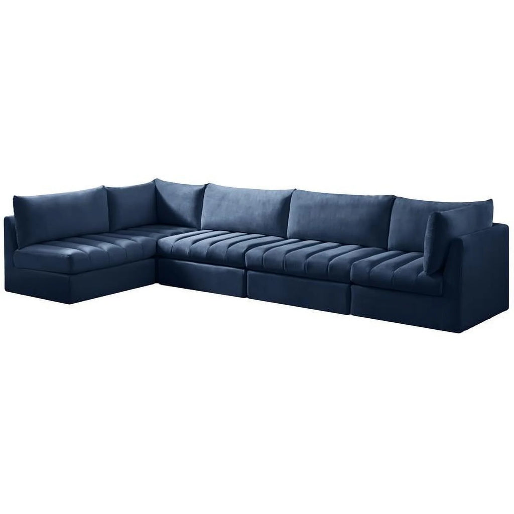 Navy Velvet Modular Sectional W9192