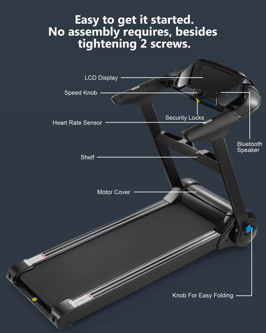 Folding Electric Treadmill with LCD Monitor C41259