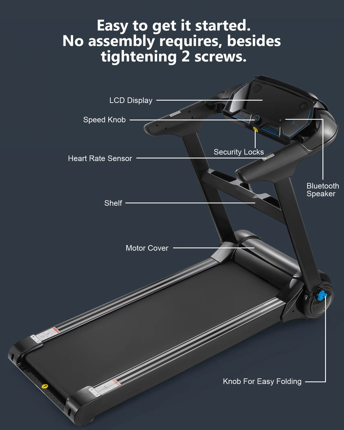 Folding Electric Treadmill with LCD Monitor C41259