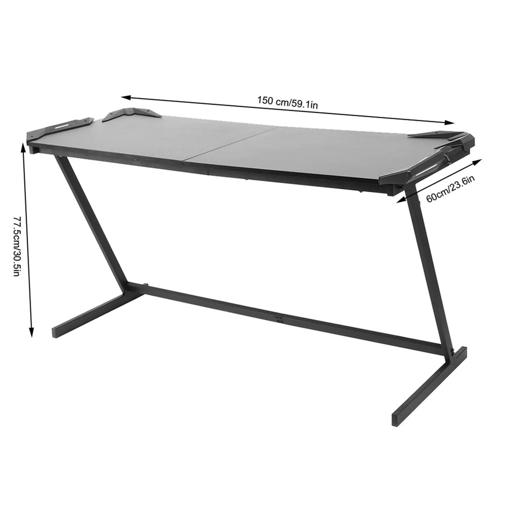Black 59in Computer Desk Gaming Desk with LED Light T510