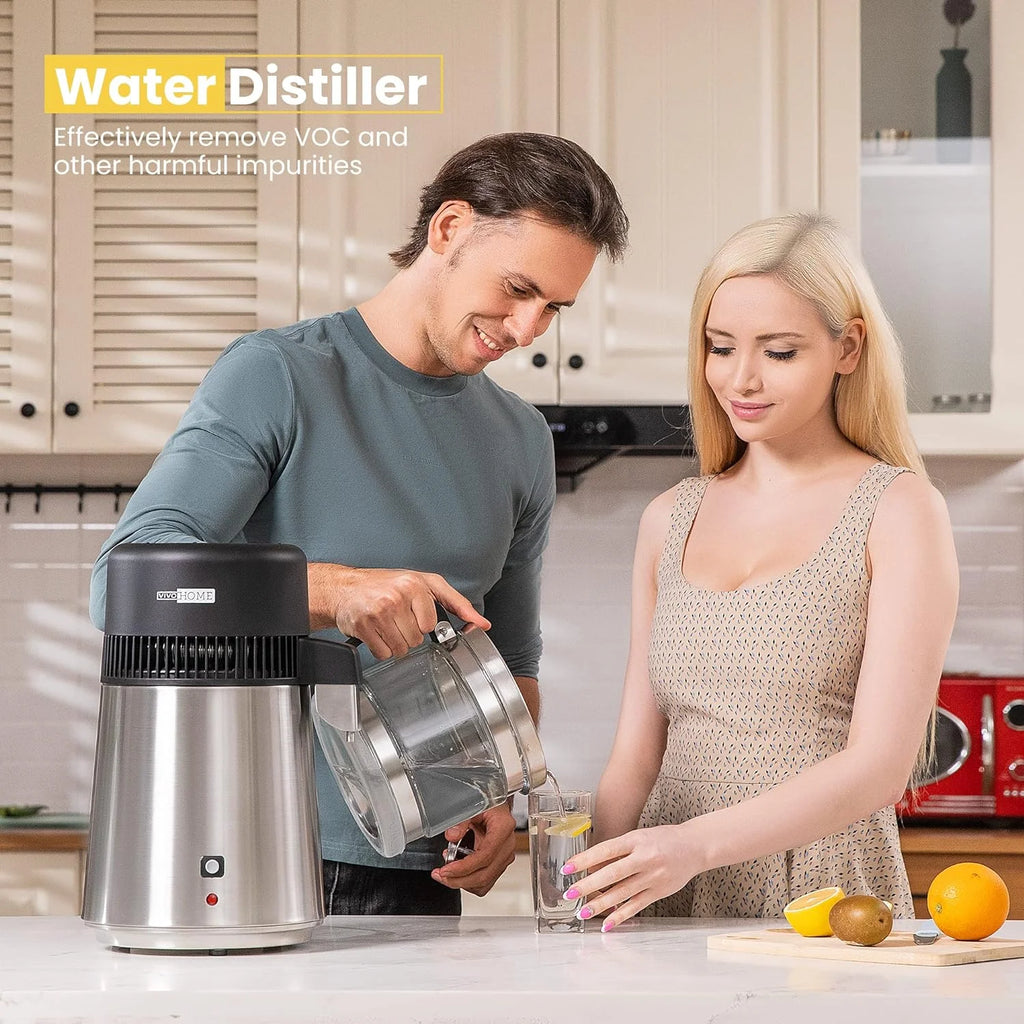 4L Brushed 304 Stainless Steel Water Distiller S649921
