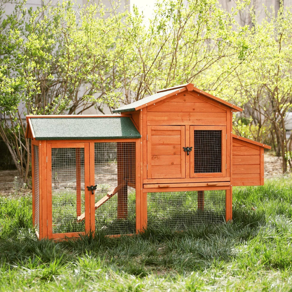 52'' Wooden Chicken Coop with Nesting Box F883