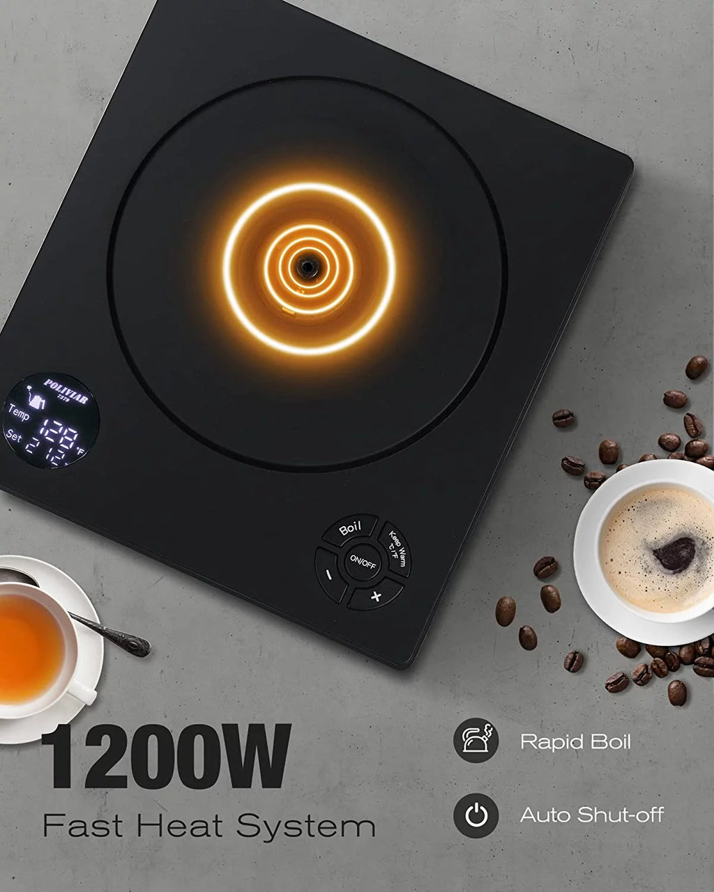 1200W Electric Gooseneck Kettle with Wood Handle P537