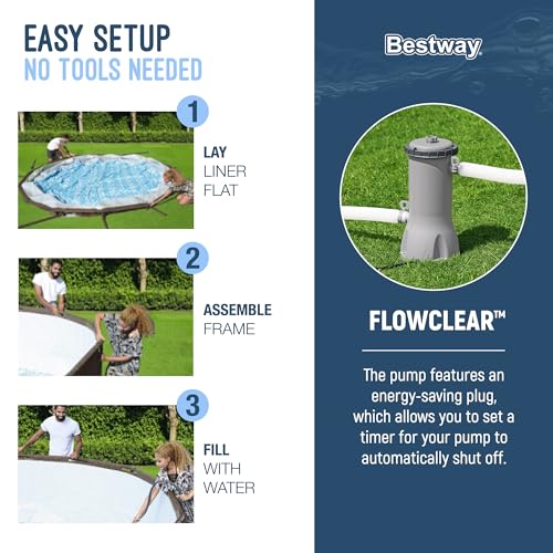 14' x 42" Round Above Ground Swimming Pool Set with Filter Pump Q856