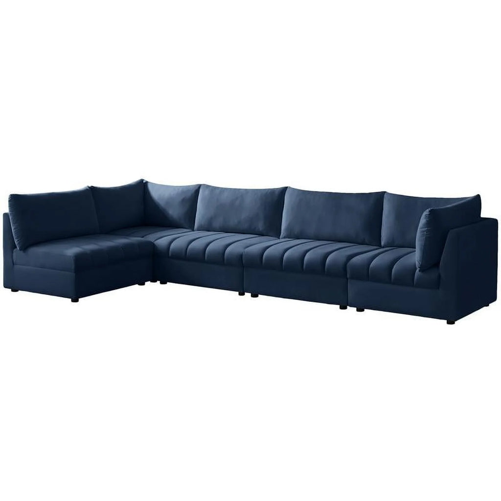 Navy Velvet Modular Sectional W9192