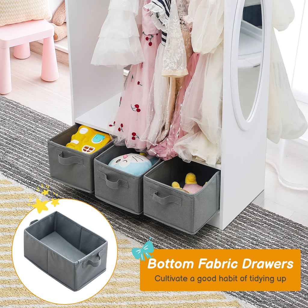 Kids Dress Up Storage with Mirror & 3 Drawers V7259