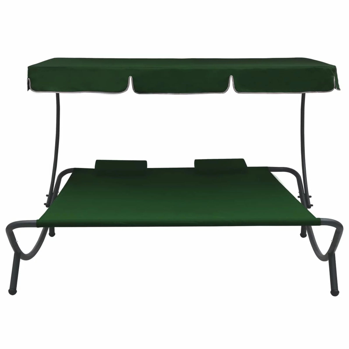 Patio Lounge Bed with Canopy and Pillows Oxford Fabric Steel Frame P272524