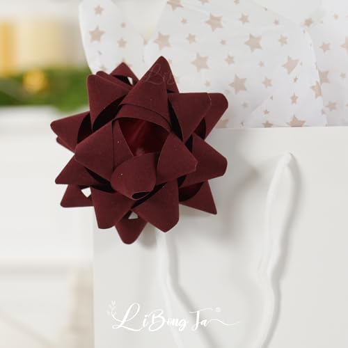 Dark Red Velvet Gift Bow 12 PCs G650