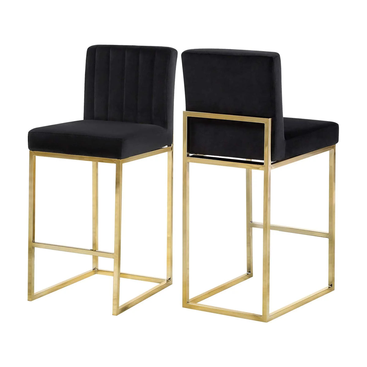 Gray Velvet Counter Stool S346705