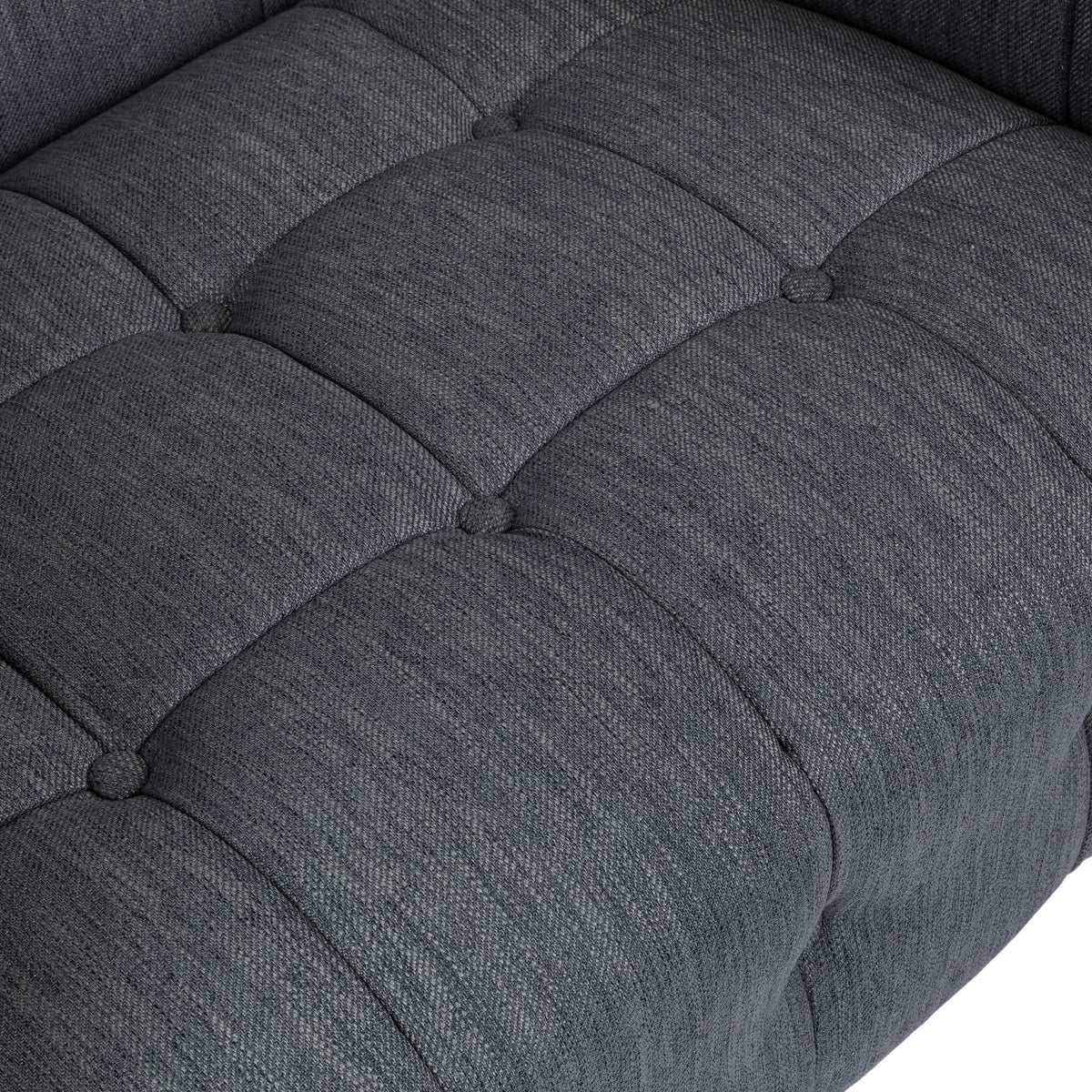 Charcoal and Brown Fabric 5-Seater Living Room Set E620661