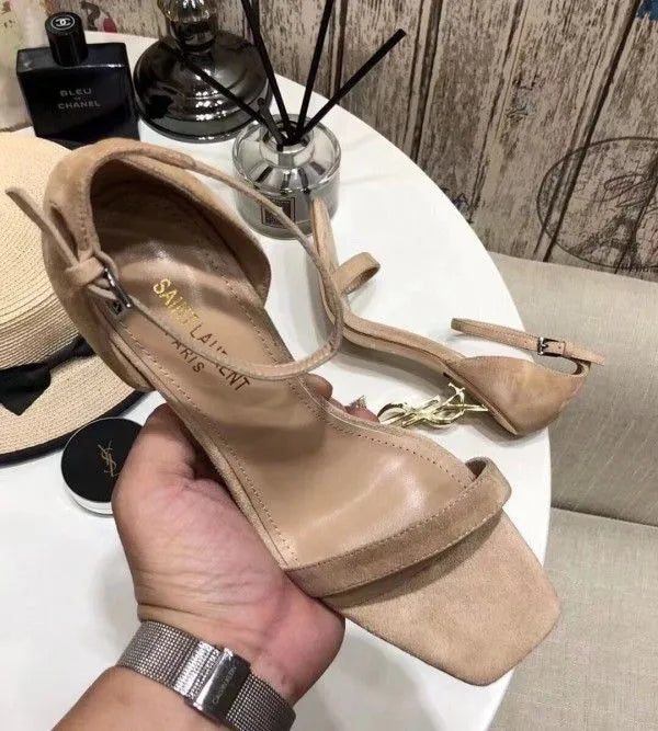 Beige Suede Sandals F81695