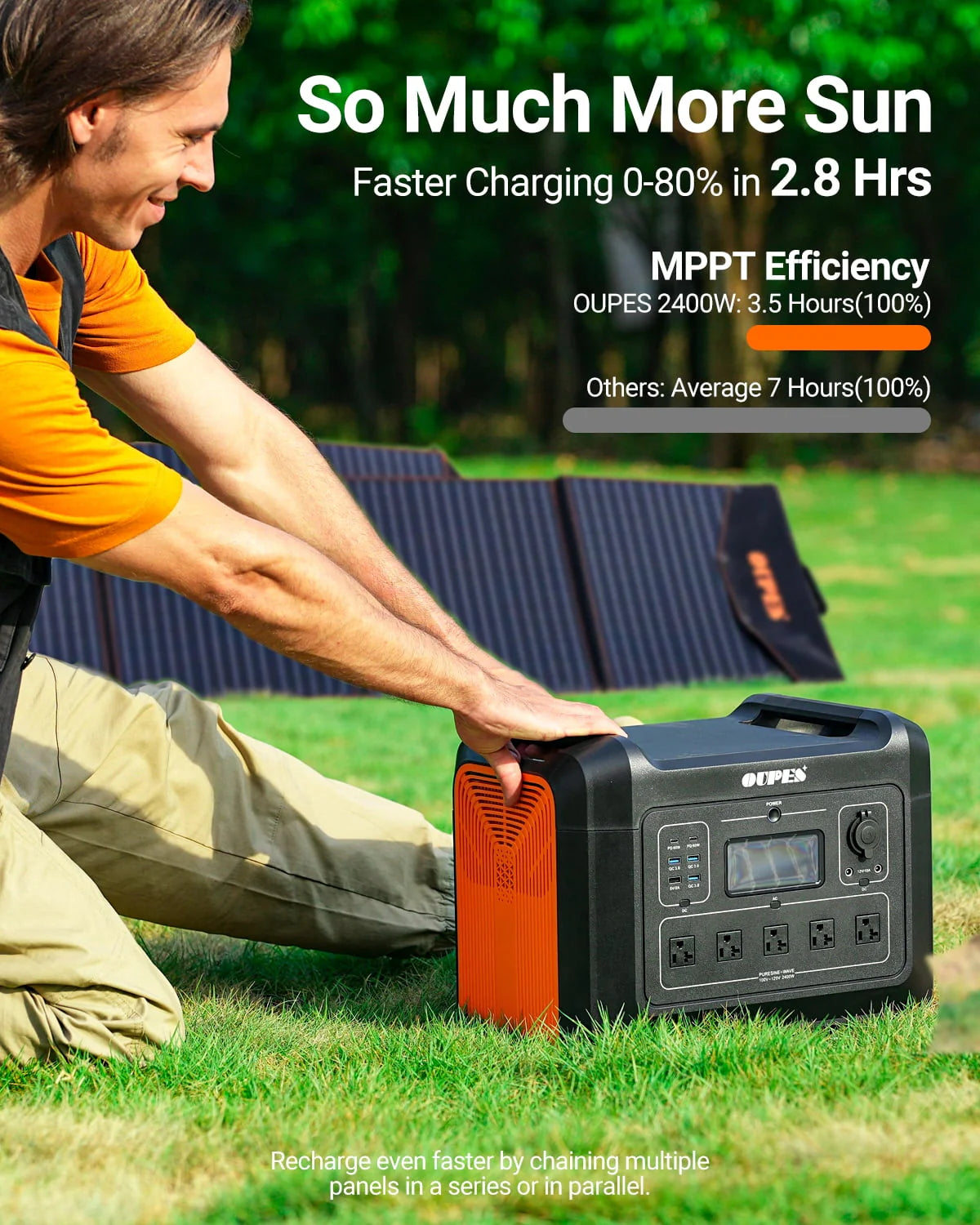 2400W 2232Wh Portable Power Station with 4 240W Solar Panels M523643