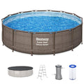 14' x 42" Round Above Ground Swimming Pool Set with Filter Pump Q856