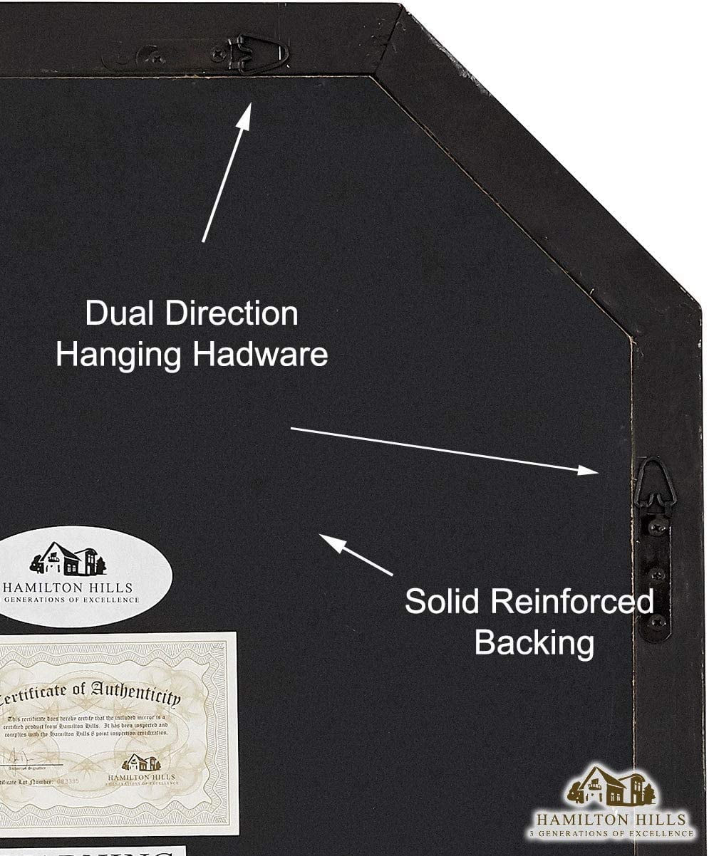 Black Octagon Wall Mirror 24" X 36" L4925