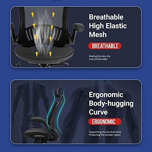 Grey Ergonomic Mesh Office Chair with Lumbar Support K7864