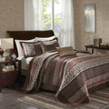 King Red 5 Piece Jacquard Bedspread Set K87128