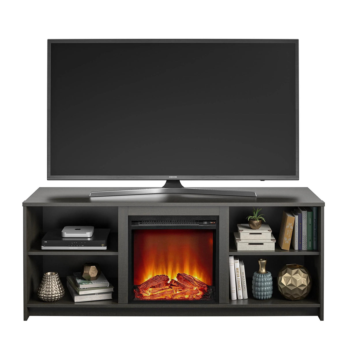 Black Oak Fireplace TV Stand M9731