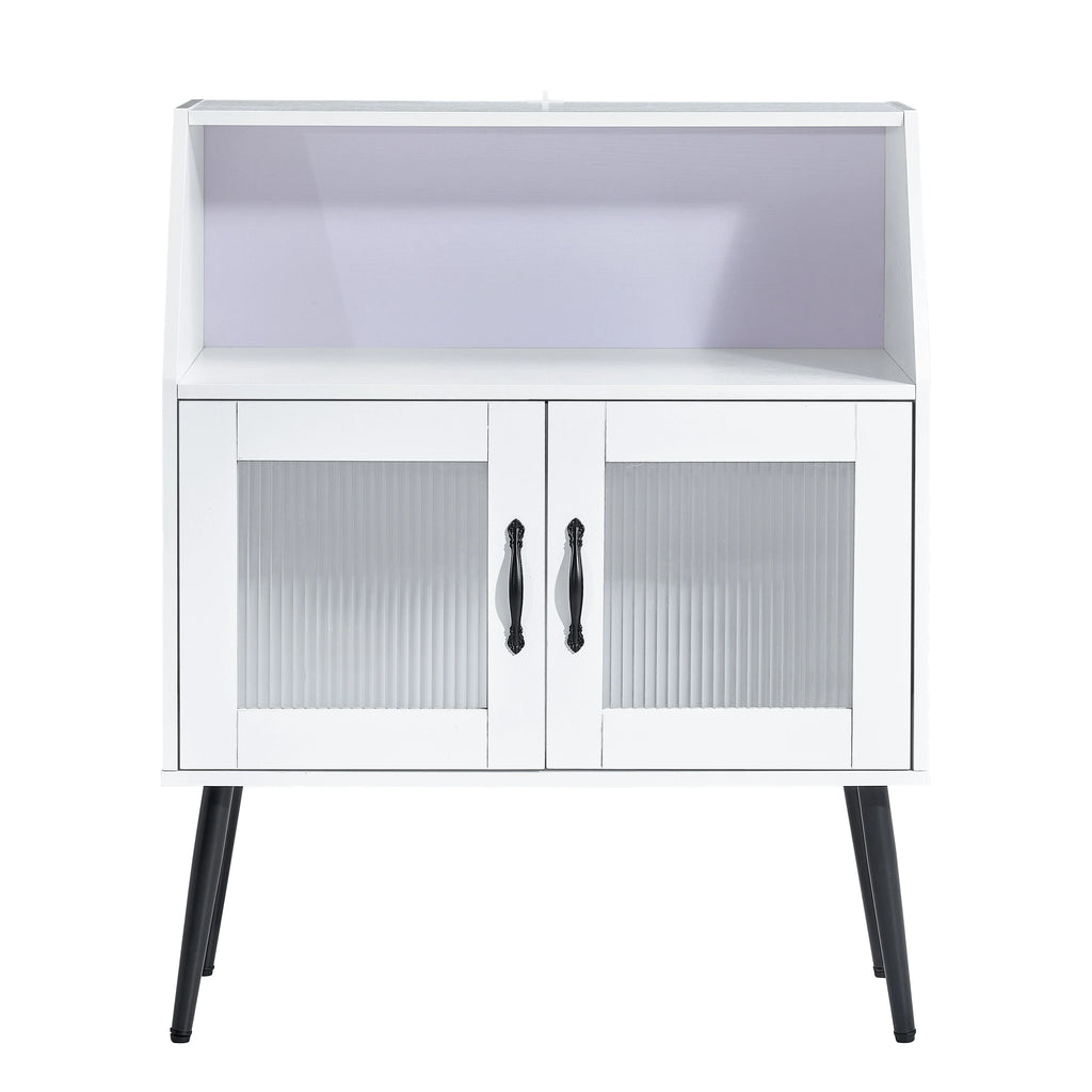 White Sideboard Cabinet with Glass Door and Shelf S39107