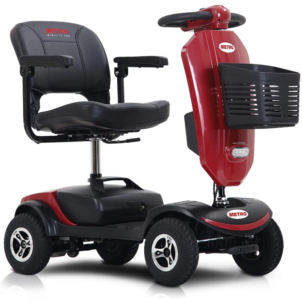 Red Mobility Scooter with Windshield B59026