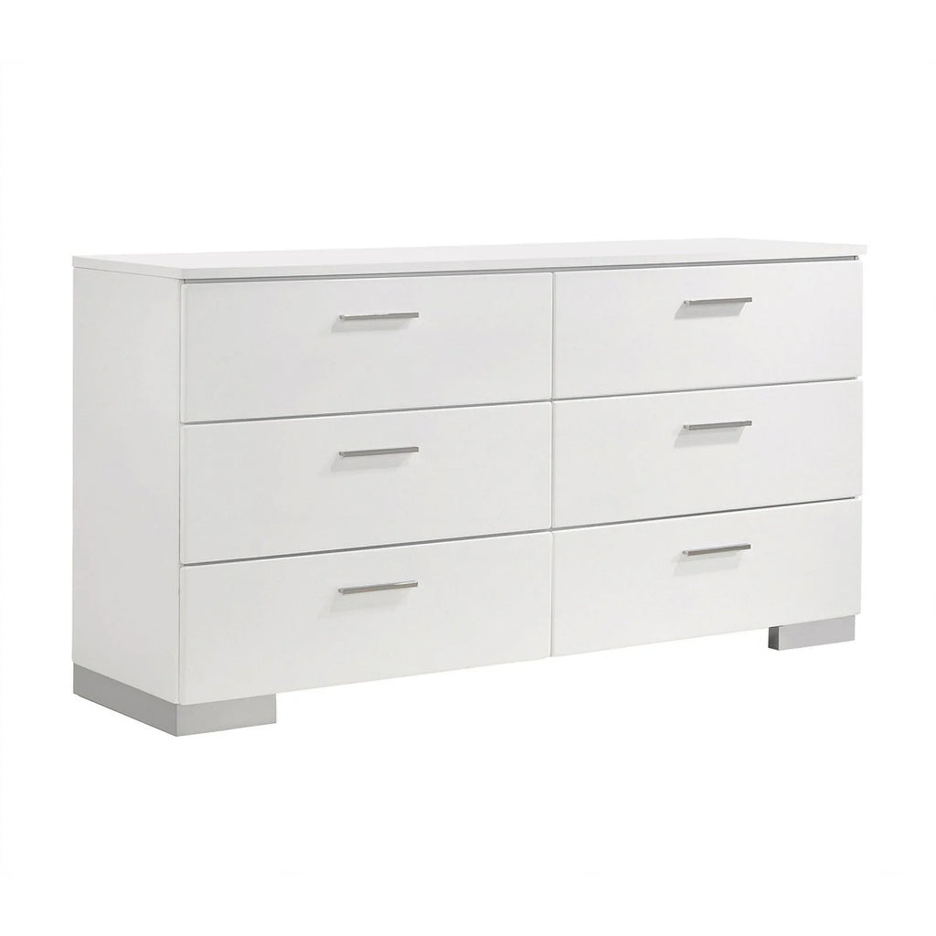 White 4-Piece Faux Leather California King Bedroom Set U25233