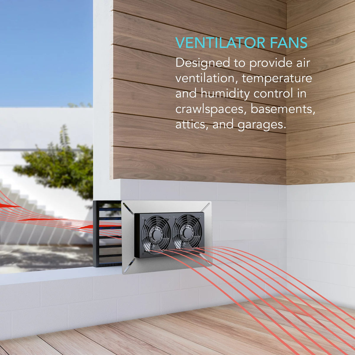 6" Ventilation Exhaust Fan with Temperature Humidity WiFi Controller A5225