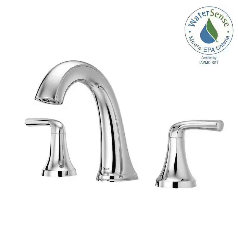 8 in. Widespread Double Handle Bathroom Faucet in Polished Chrome (2-Pack) W1089