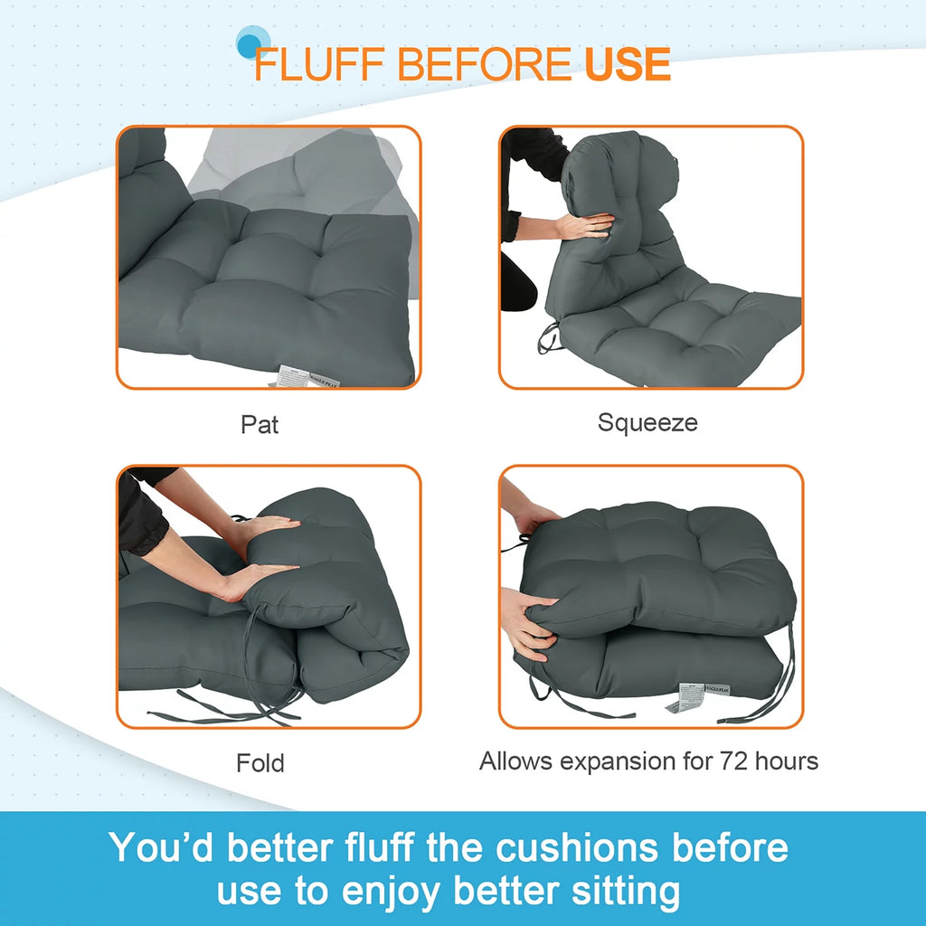 Tufted Outdoor Indoor Chair Cushion Set of 2 T342