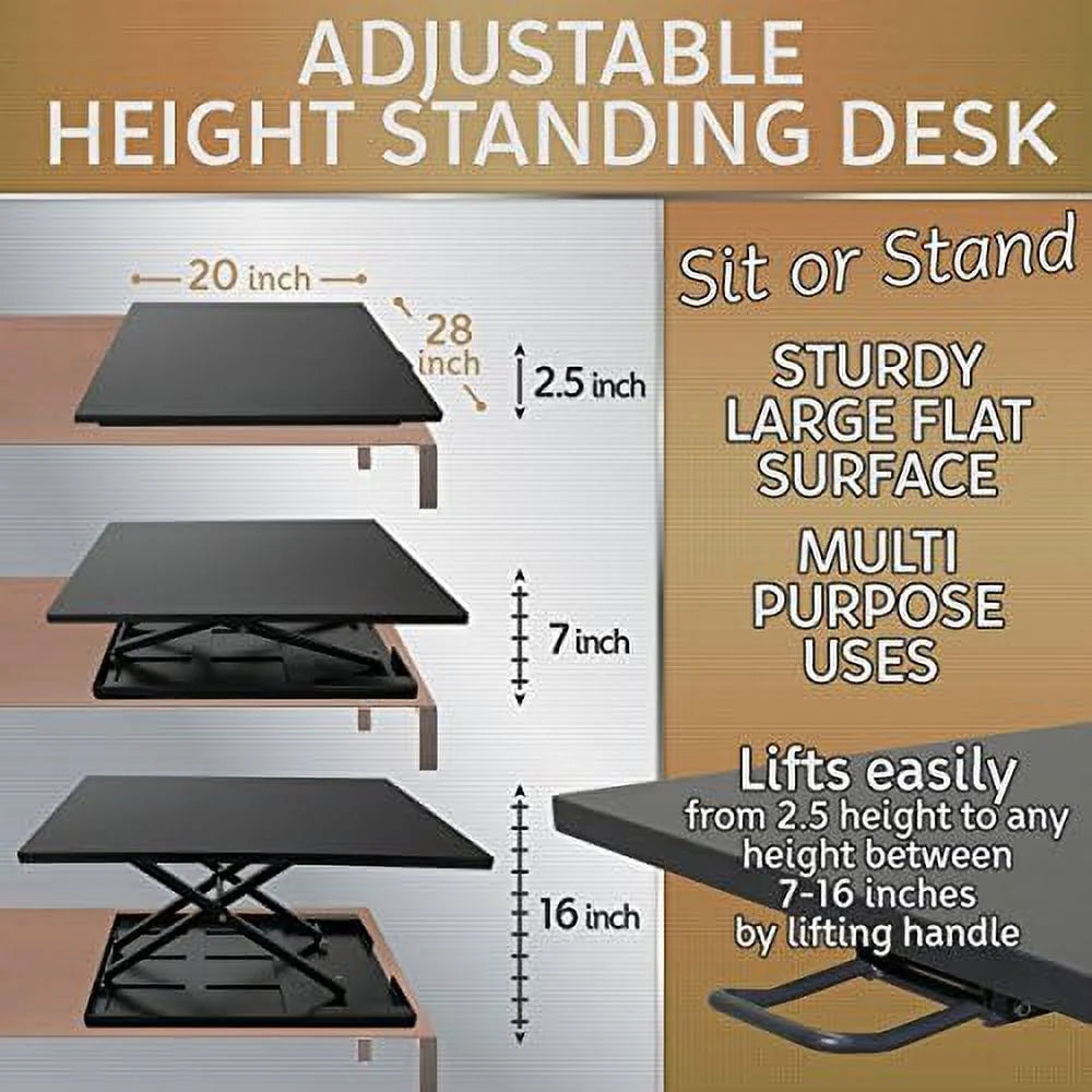 Adjustable Black Standing Desk Converter D219537
