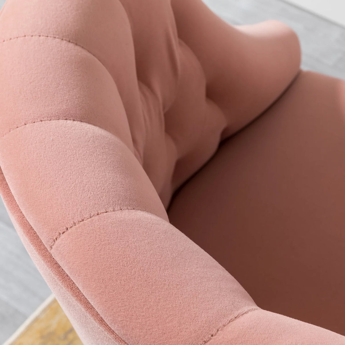 Pink Velvet Fabric Swivel Rolling Task Chair L459740