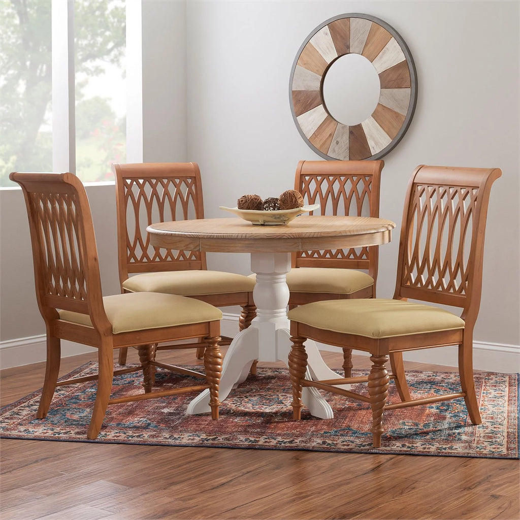 Natural Brown Faux Leather Chairs Set of 2 I768482