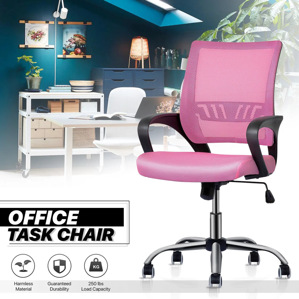 Pink Mesh Office Chair with Armrests E96508