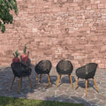 4-Piece Chair Set with Teak Finish Legs O19095