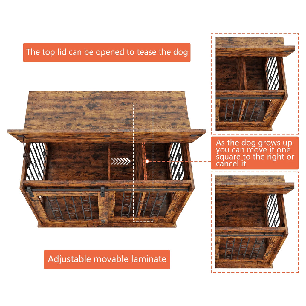 39" Dog Crate with Partition and Sliding Door R852833