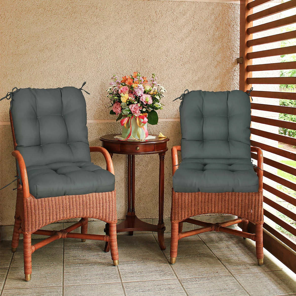 Tufted Outdoor Indoor Chair Cushion Set of 2 T342