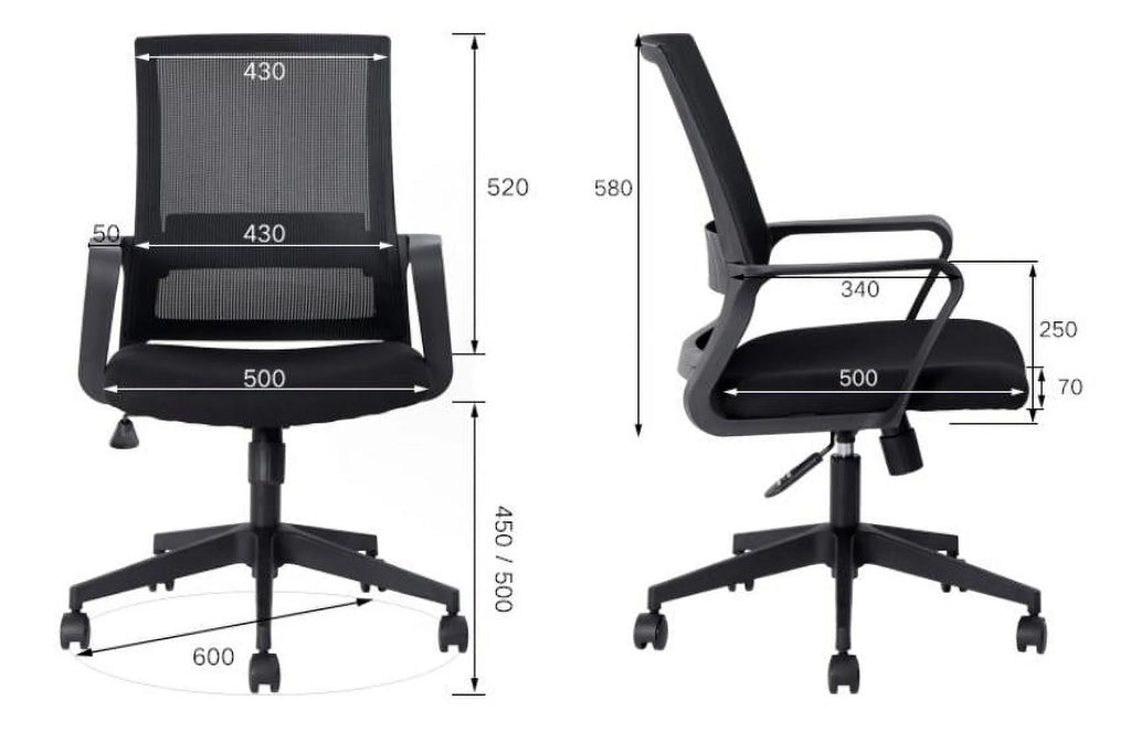 Black Ergonomic Mesh Office Chair W501555