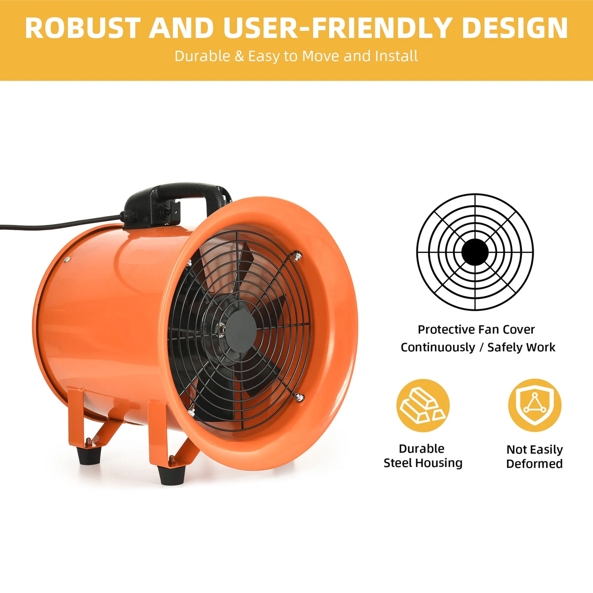 12" Utility Blower Extractor Fan with 16ft Duct Hose L57061