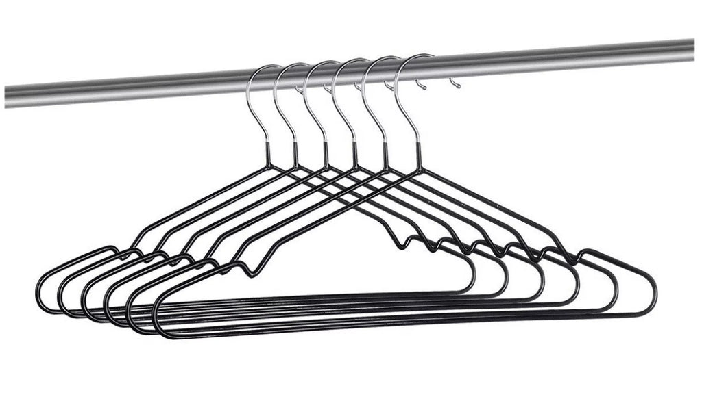 120 Pack Black Non-Slip Metal Hangers with Rubber Coating I85976