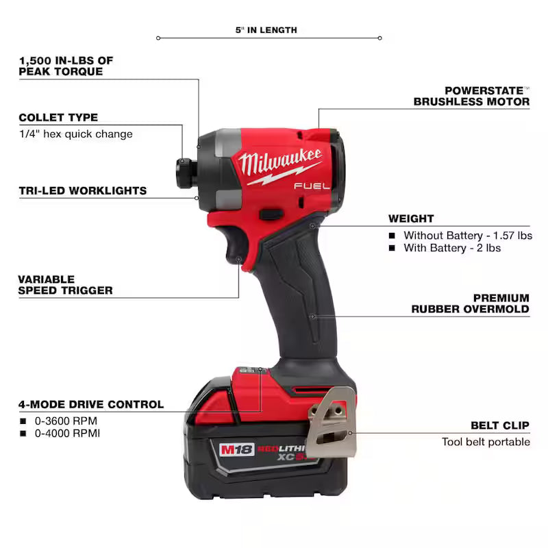 18-Volt Lithium-Ion Brushless Cordless Impact Driver Kit with 50-Piece Screw Driver Bit Set K59701