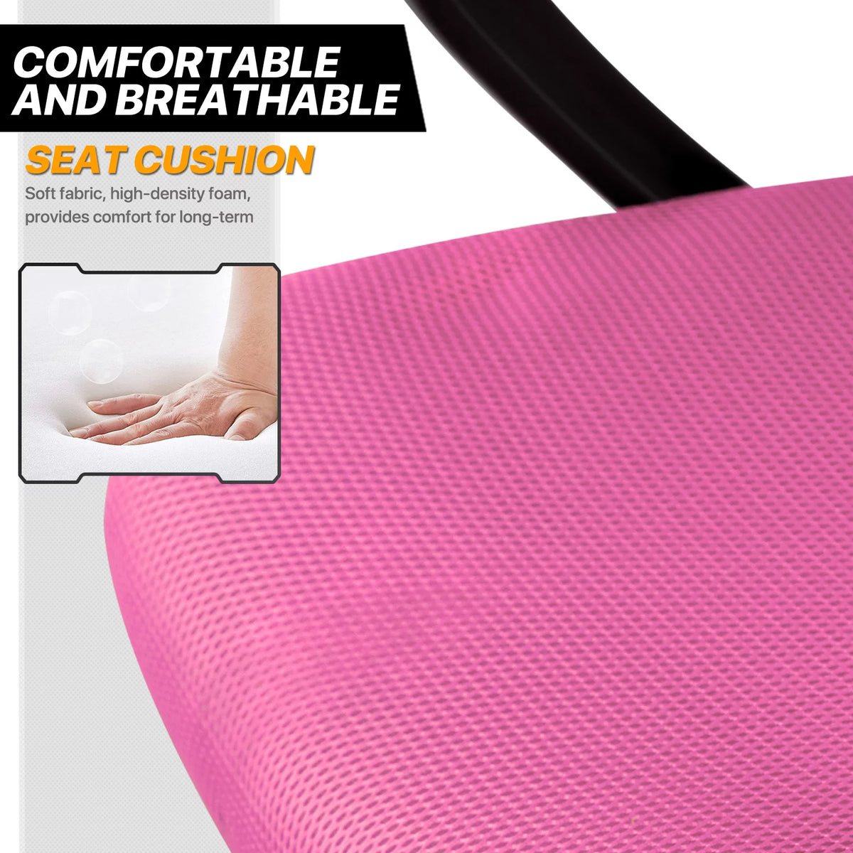 Pink Mesh Office Chair with Armrests E96508