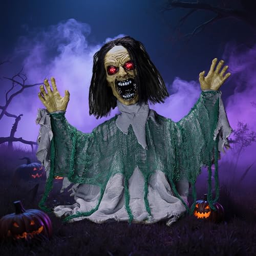 Animated Zombie Groundbreaker Outdoor Decor with Light Up Eyes R290970