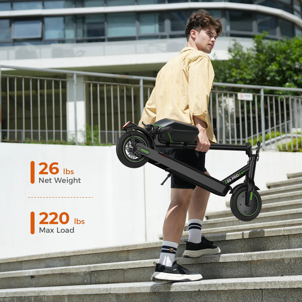 Electric Scooter, 18.6 MPH, 350W Motor, 8.5-inch Inflatable Tires C75118
