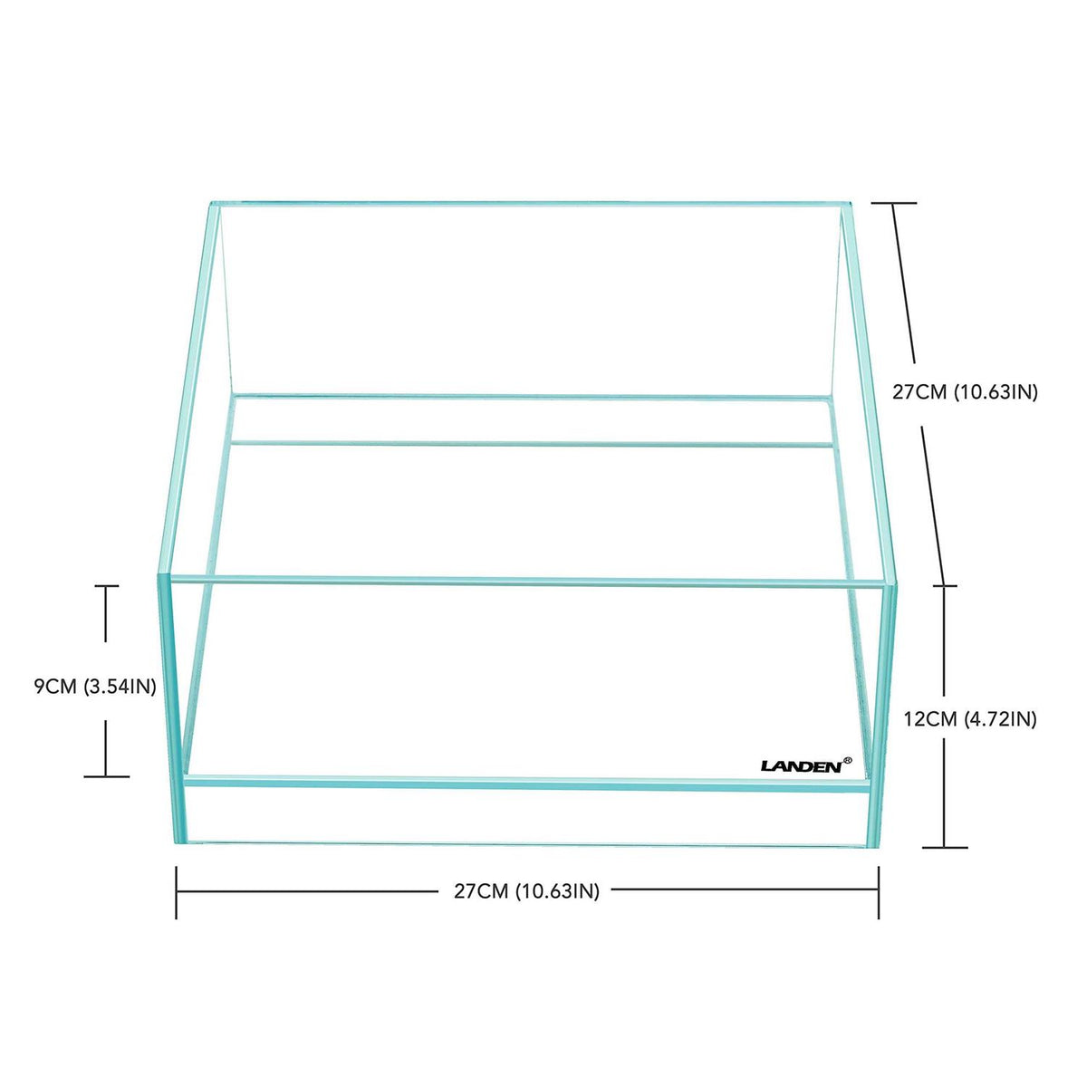 1.6 Gallon Rimless Low Iron Glass Aquarium Tank O320
