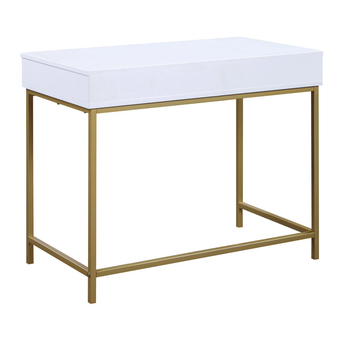 White Engineered Wood Desk with Metal Legs K370397